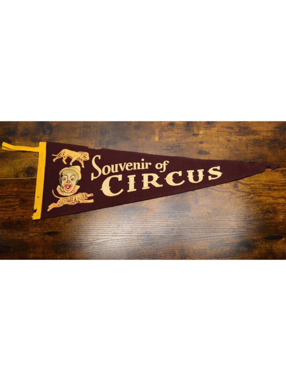 Vintage Souvenir of Circus pennant damaged 26.5 inches